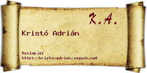 Kristó Adrián névjegykártya