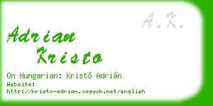 adrian kristo business card
